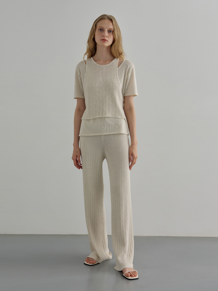LINEN RIBBED PANTS_Ivory