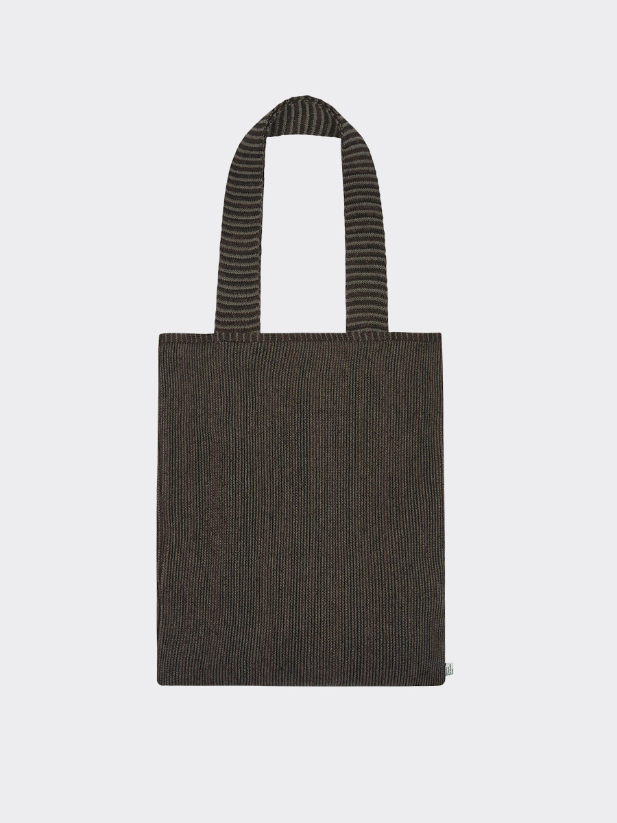 TEXTURED PAPER KNIT BAG_Khaki/Brown