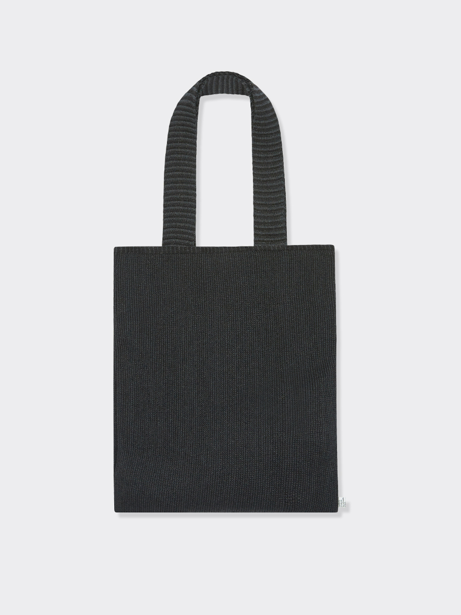 TEXTURED PAPER KNIT BAG_Charcoal/Black